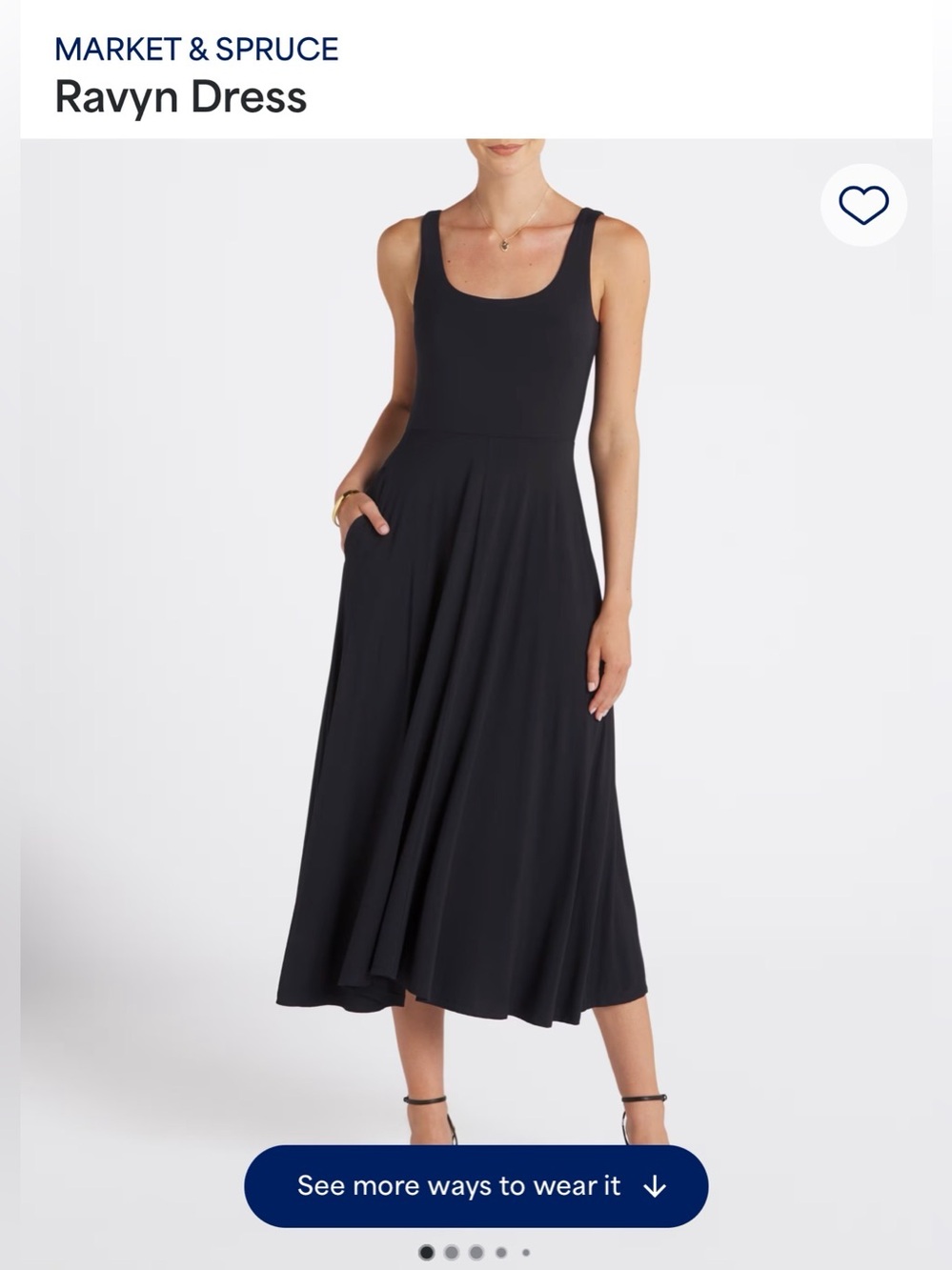 NWOT Market & Spruce Rayvn Dress - Black Scoop Neck Maxi Dress